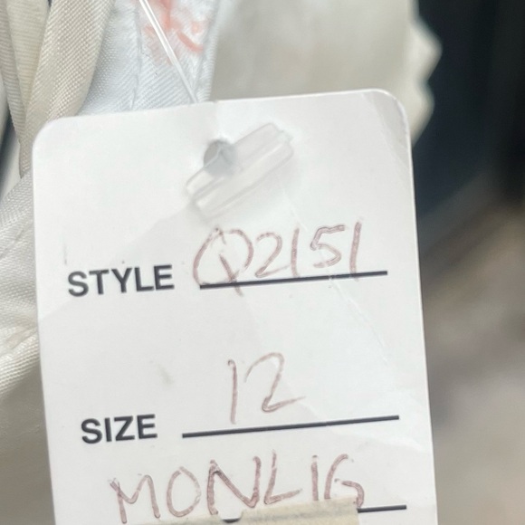 NWT Mariposa Moonlight Ruffle Tied Wedding Dress Cream Sz 12 Women - Picture 8 of 11